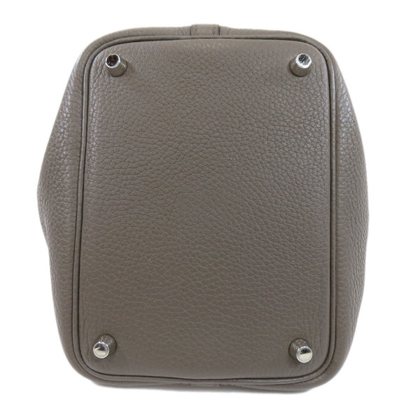 Hermes Picotin Lock PM Gray Silver Hardware Handbag Taurillon - Picture 4 of 10